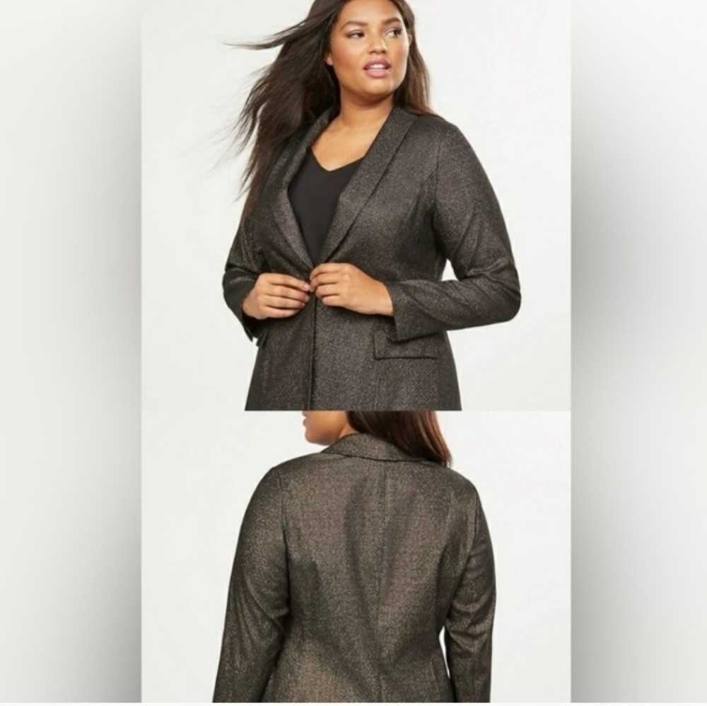 Lane Bryant Gold and Black Blazer